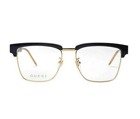 gucci gg0605o 001|Gucci Rectangular Eyeglasses GG0605O 001 Gold/Black 52mm.